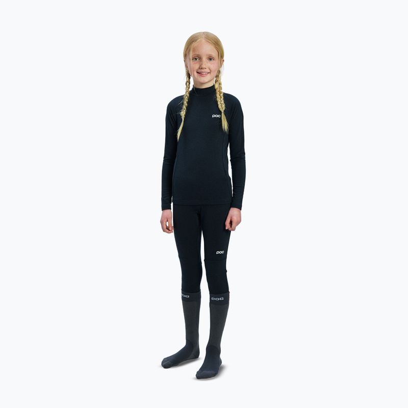 Bluză termoactivă pentru copii POC Layer Merino Mock Neck Jersey Jr uranium black 2