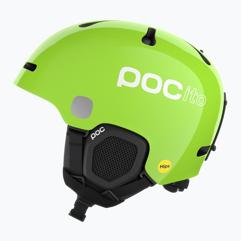 Cască de schi pentru copii POC POCito Fornix MIPS fluorescent yellow/green 2