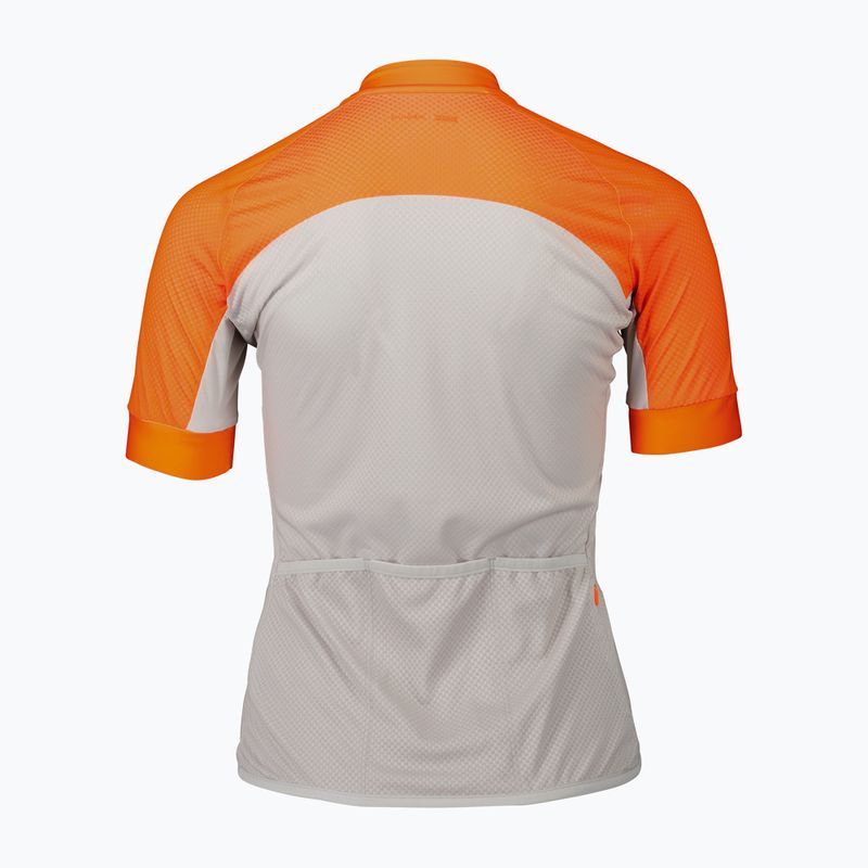 Tricou de ciclism pentru femei POC Essential Road Logo zink orange/granite grey 2