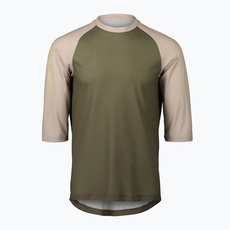 Tricoul de ciclism pentru bărbați POC MTB Pure 3/4 epidote green/light sandstone beige