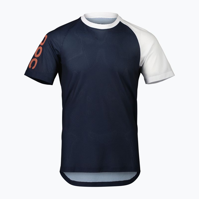 Tricou de ciclism pentru bărbați POC MTB Pure turmaline navy/hydrogen white