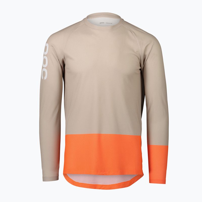 Bărbați de ciclism cu mânecă lungă POC MTB Pure light sandstone beige/zink orange
