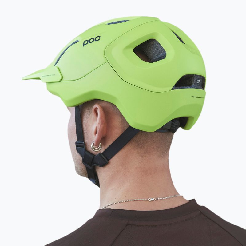 Cască de bicicletă POC Axion fluorescent yellow/green matt 9