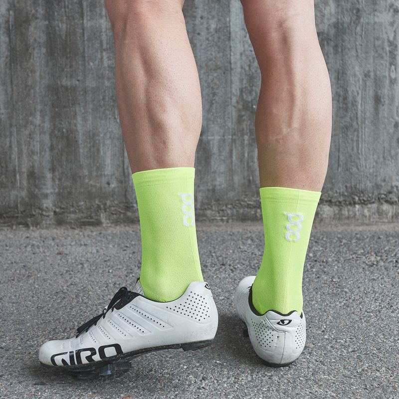 POC Fluo Sock Mid șosete de ciclism galben fluorescent/verde 8