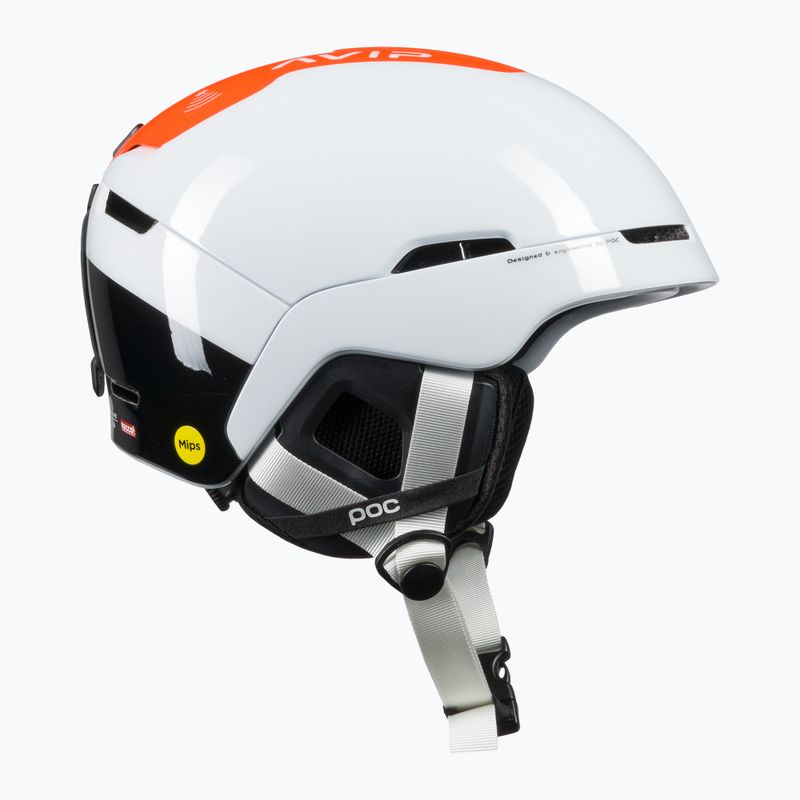 Cască de schi POC Obex BC MIPS hydrogen white/fluorescent orange avip 4