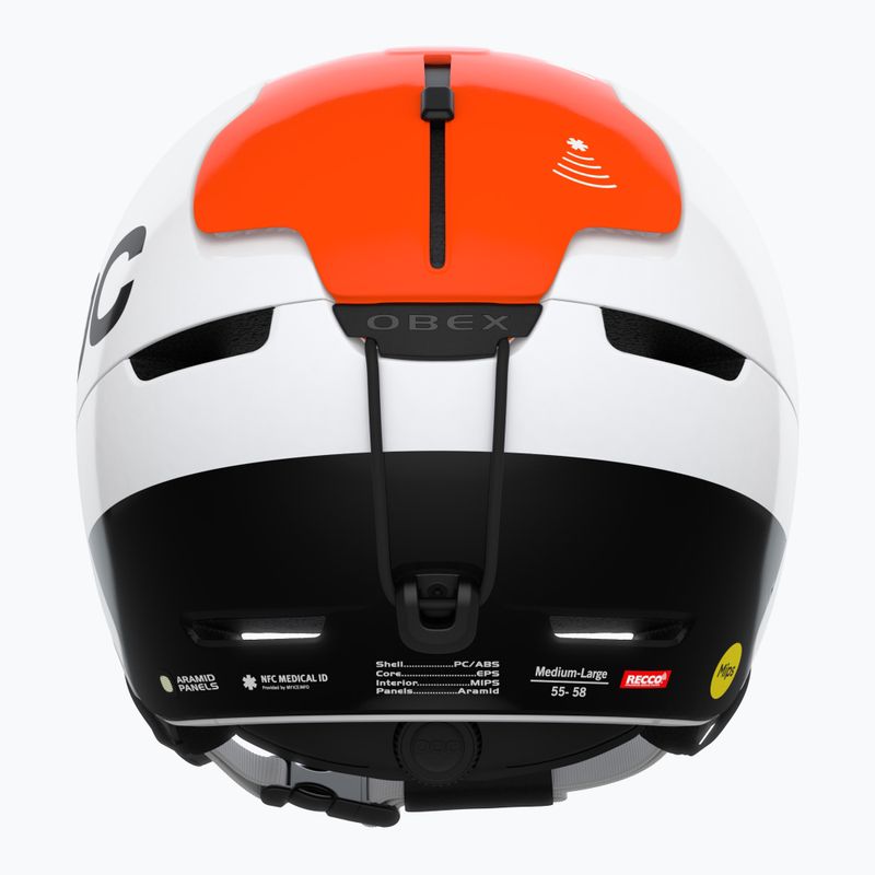 Cască de schi POC Obex BC MIPS hydrogen white/fluorescent orange avip 14