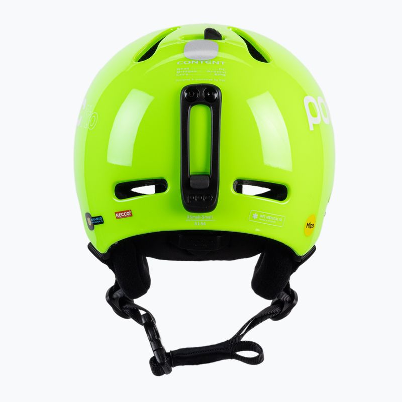 Căști de schi pentru copii POC POCito Fornix MIPS fluorescent yellow/green 3