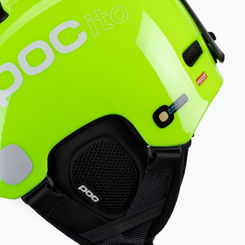 Căști de schi pentru copii POC POCito Fornix MIPS fluorescent yellow/green 7