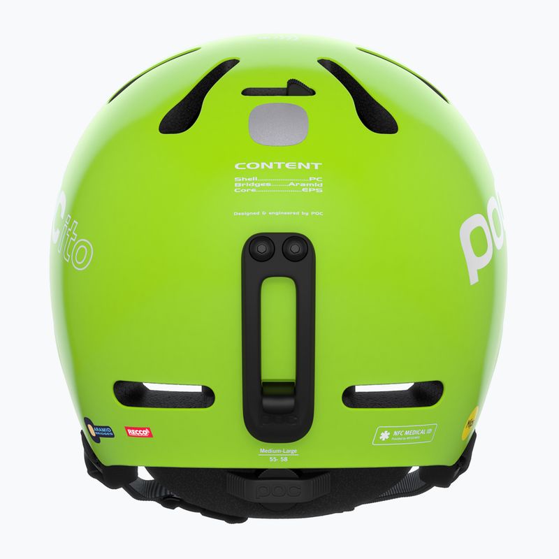 Căști de schi pentru copii POC POCito Fornix MIPS fluorescent yellow/green 12