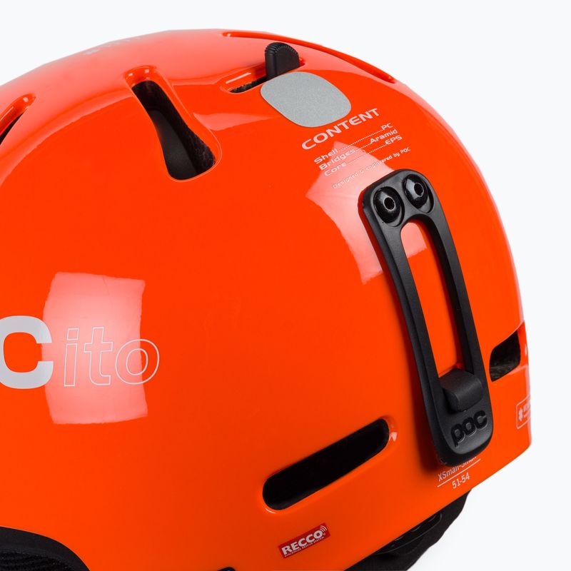 Căști de schi pentru copii POC POCito Fornix MIPS fluorescent orange 6