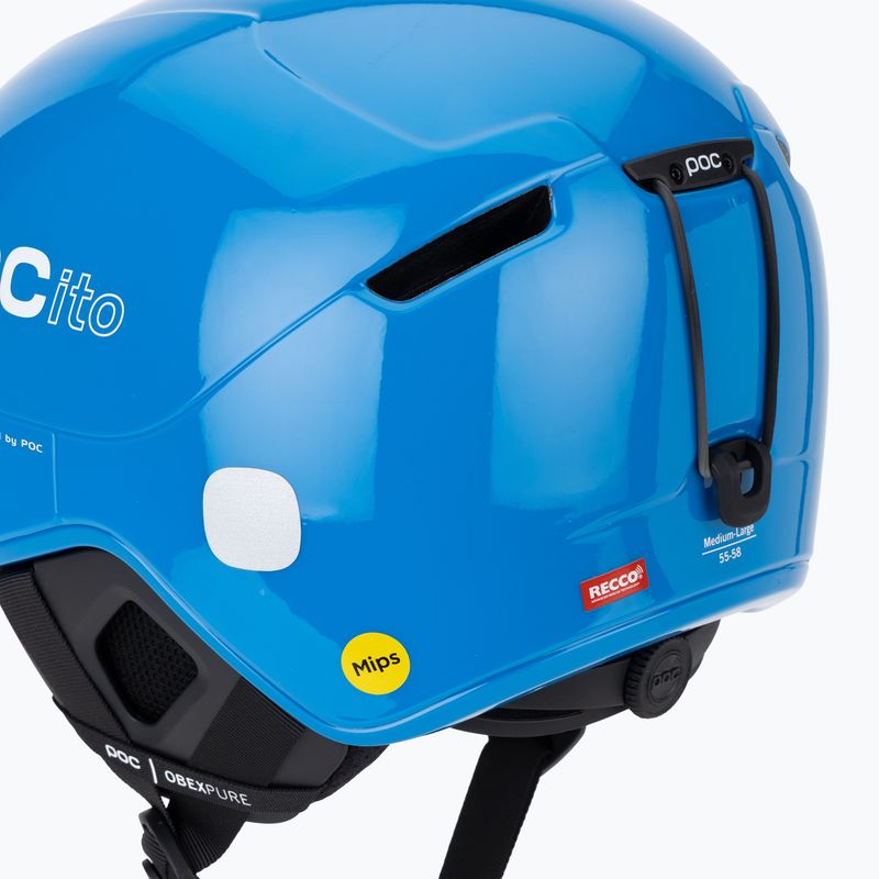 Căști de schi pentru copii POC POCito Obex MIPS fluorescent blue 8