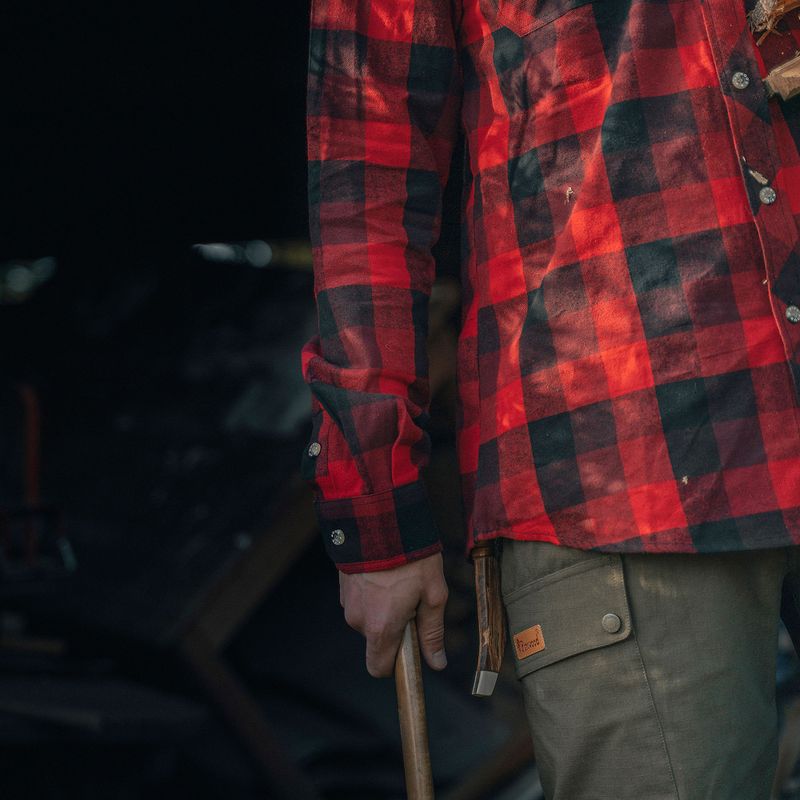 Cămașă pentru bărbați Pinewood Lumbo red/black 3