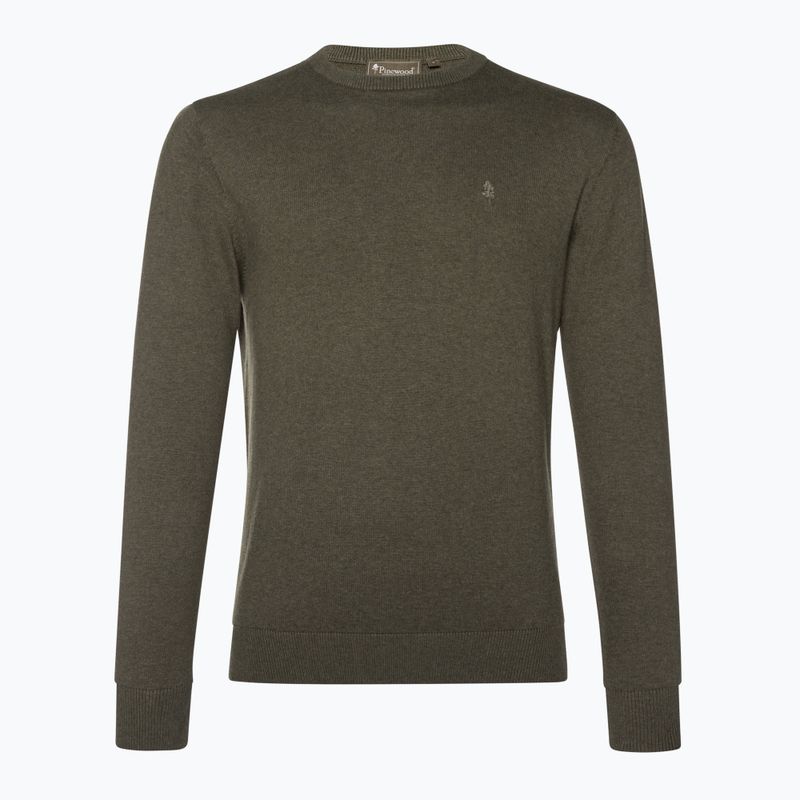 Bluză de trekking pentru bărbați Pinewood Varnamo Crewneck Knitted green mel