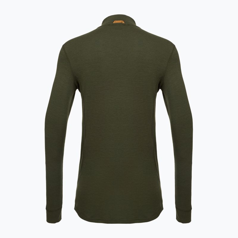 Bluză termoactivă pentru bărbați Pinewood Abisko Merino Base Layer Half Zip d.mossgreen 2