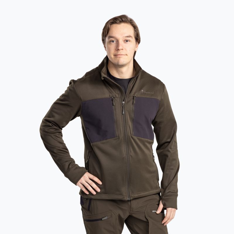 Pulover pentru bărbați Pinewood Abisko Power Fleece moss green