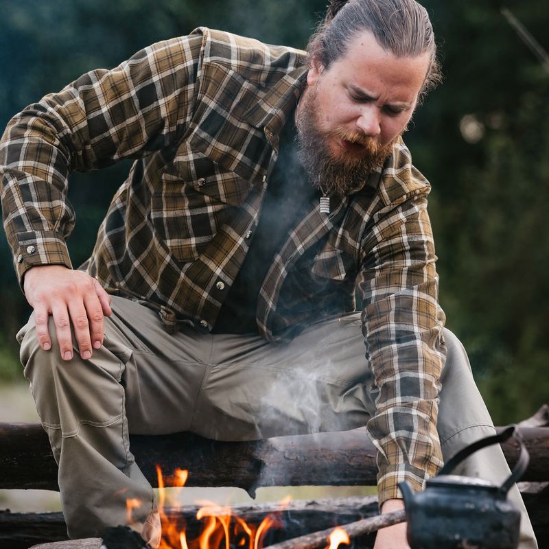 Cămașă pentru bărbați Pinewood Härjedalen h.olive/khaki 10