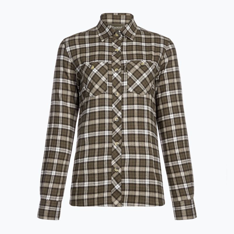 Cămașă pentru femei Pinewood Felicia d.green/offwhite