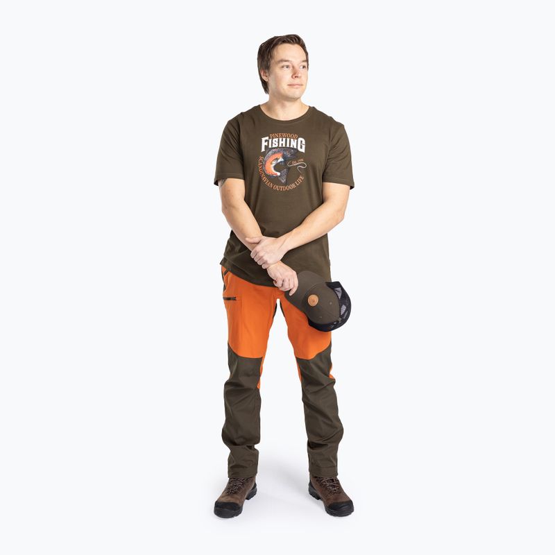 Pantaloni bărbătești Pinewood Abisko cu membrană b.orange/mossgreen 2