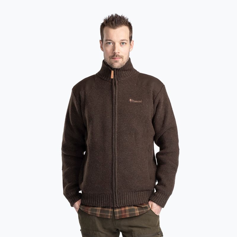 Pulover pentru bărbați Pinewood Hurricane d.brown mel