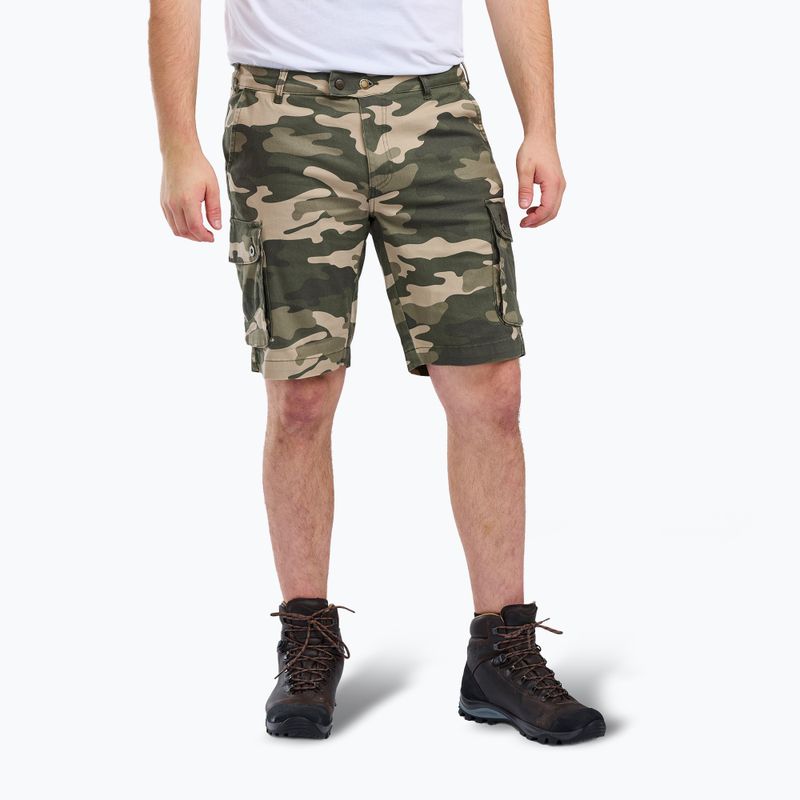 Pantaloni scurți de trekking pentru bărbați Pinewood Värnamo Serengeti khaki camou