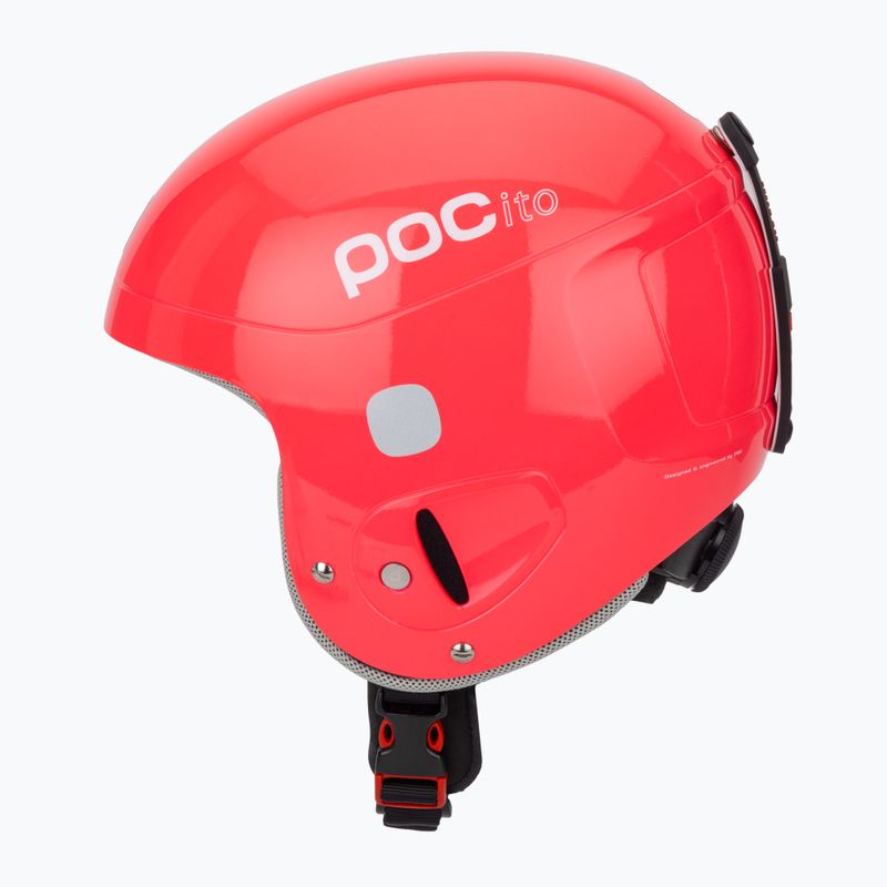 Cască de schi pentru copii POC POCito Skull fluorescent pink 3