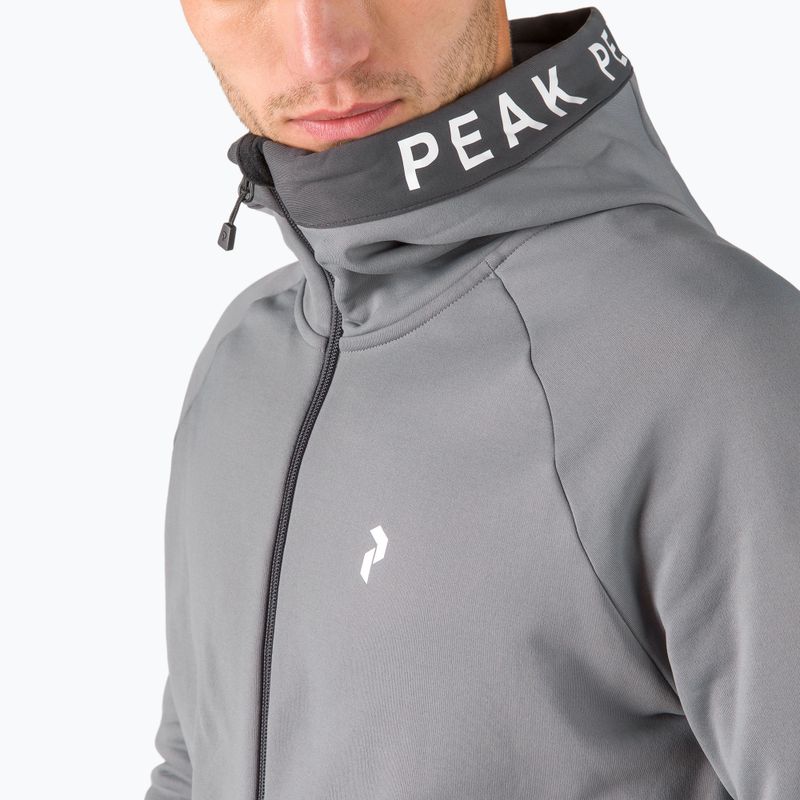 Hanorac cu glugă cu fermoar Peak Performance Rider pentru bărbați, gri G77244080 5