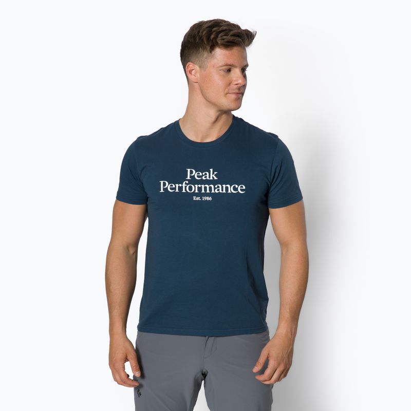 Cămașă de trekking pentru bărbați Peak Performance Original Tee 2Z8 albastru marin G77266180