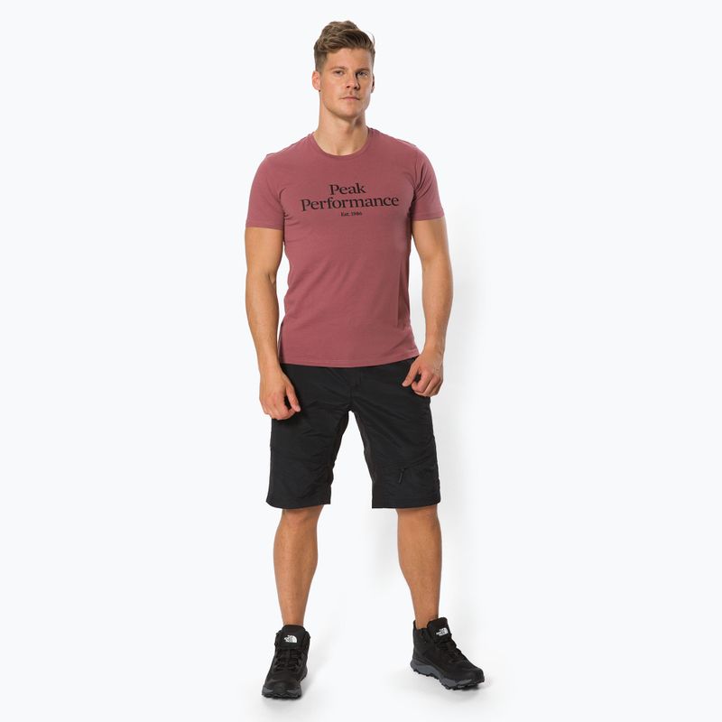 Cămașă de trekking pentru bărbați Peak Performance Original Tee P15 maro G77266240 2