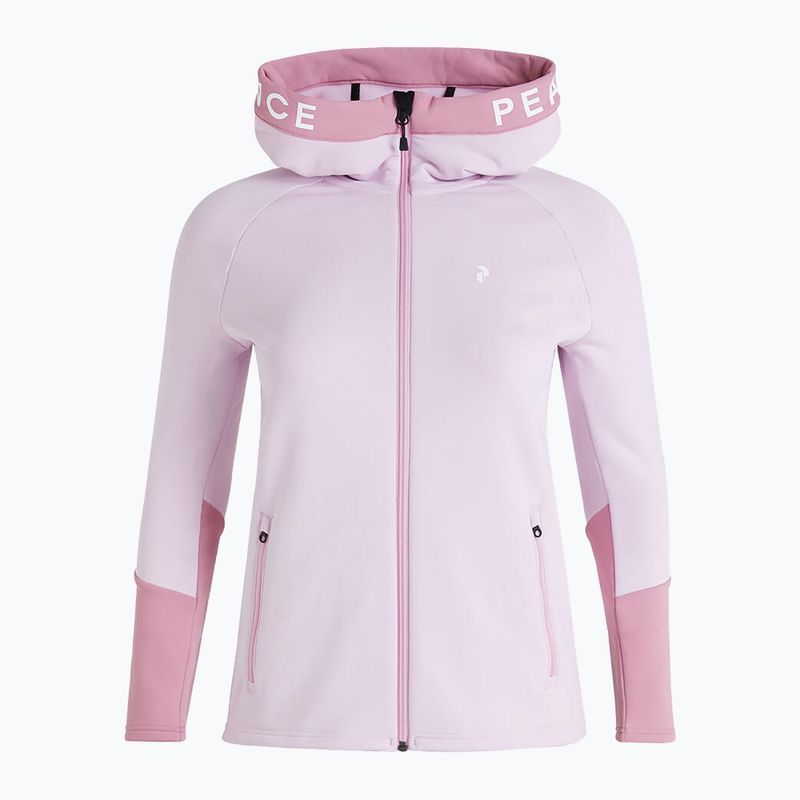Tricou de trekking cu glugă cu fermoar pentru femei Peak Performance Rider Zip Hood roz G78834070