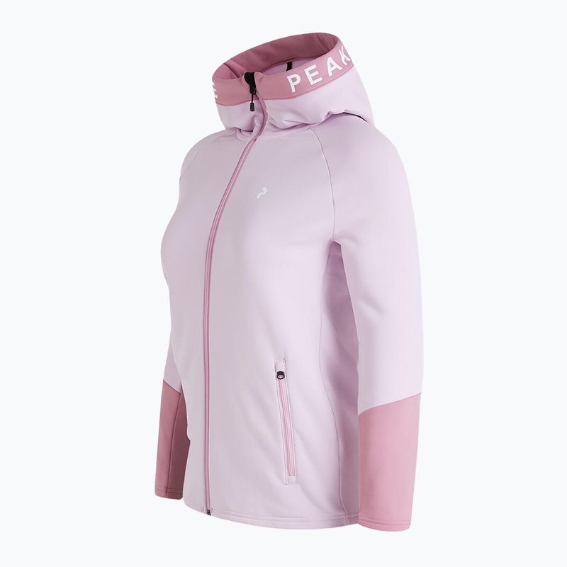 Tricou de trekking cu glugă cu fermoar pentru femei Peak Performance Rider Zip Hood roz G78834070 3