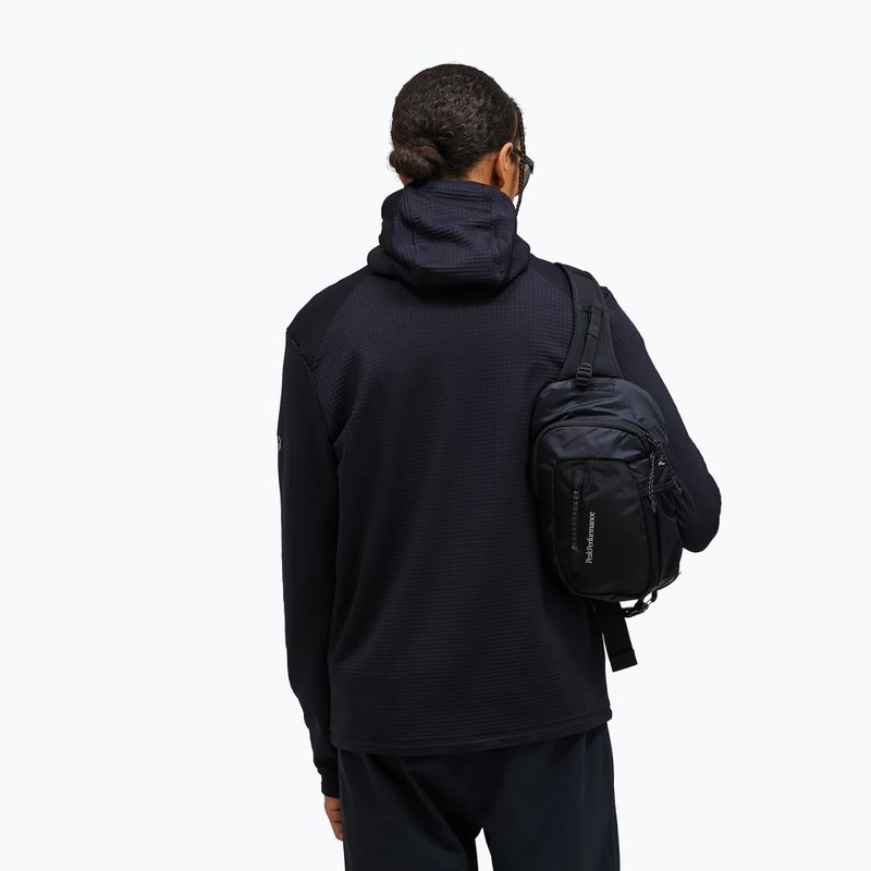 Bluză fleece pentru bărbați Peak Performance Trail Polartec Power Grid Half Zip Hood black 2