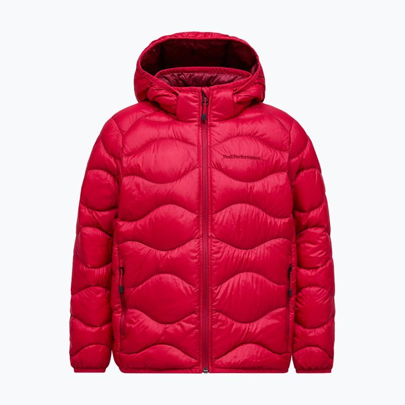 Geacă cu puf pentru copii Peak Performance Helium Down Hood Jacket Tech Burgundy/Vertical Zenith