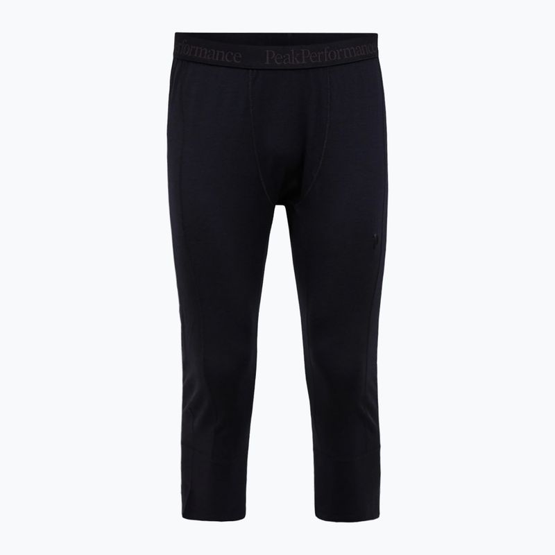 Pantaloni termoactivi pentru bărbați Peak Performance Magic 3/4 Johns Long Wool-Blend Baselayer black/black 3