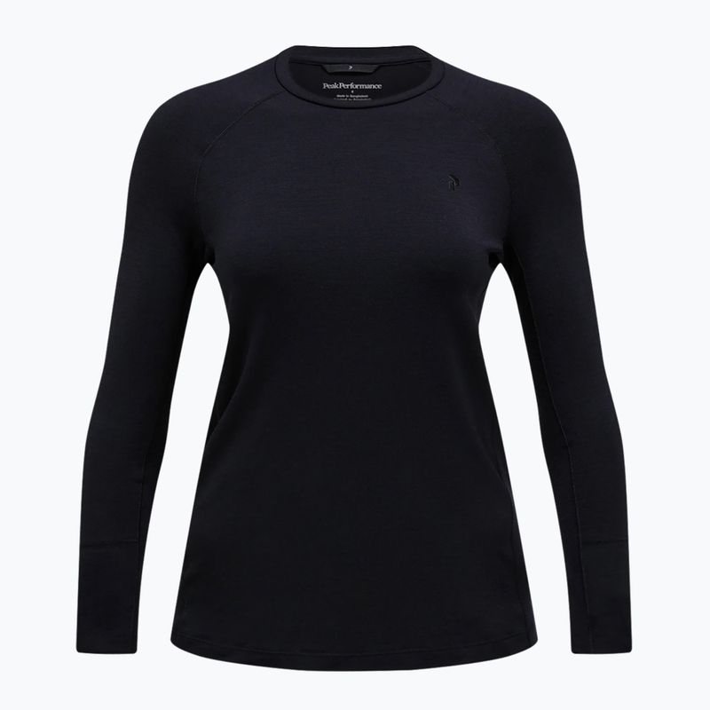 Bluză termică damă Peak Performance Magic Crew Wool-Blend Baselayer black/black 3