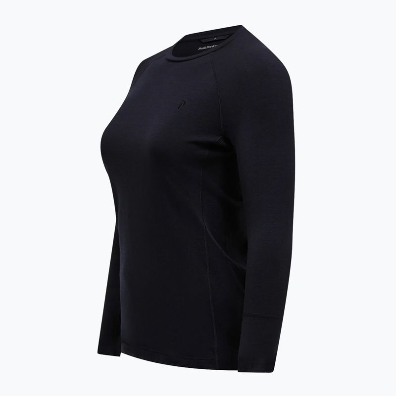 Bluză termică damă Peak Performance Magic Crew Wool-Blend Baselayer black/black 5