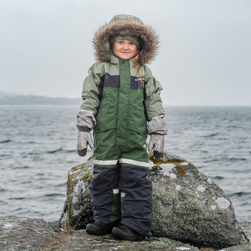 Costum de schi pentru copii Didriksons Bjärven Cover light moss 17