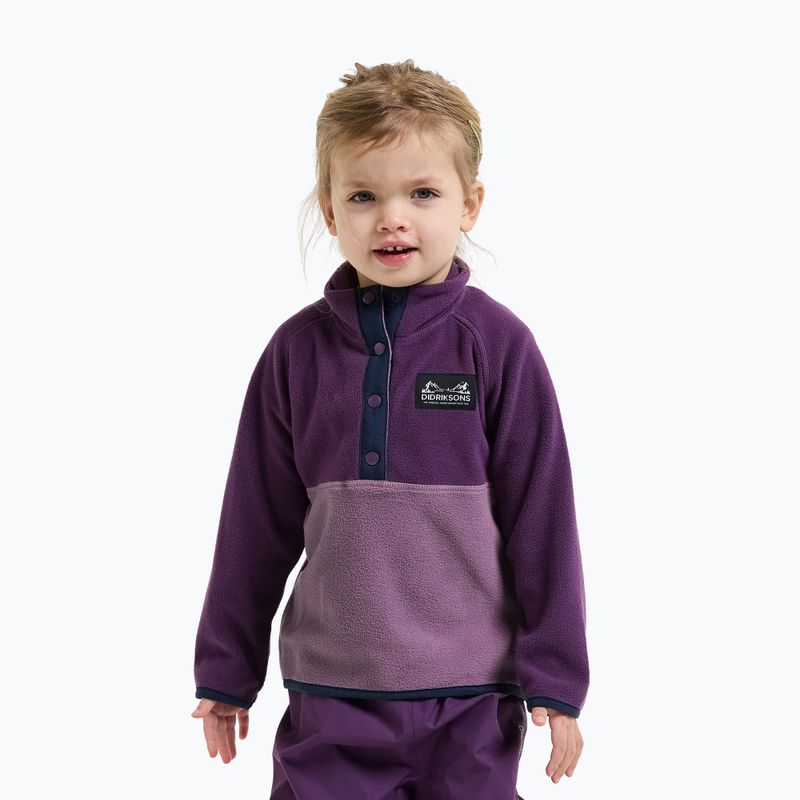 Bluză fleece pentru copii Didriksons Monte 6 Half Button northern purple 3