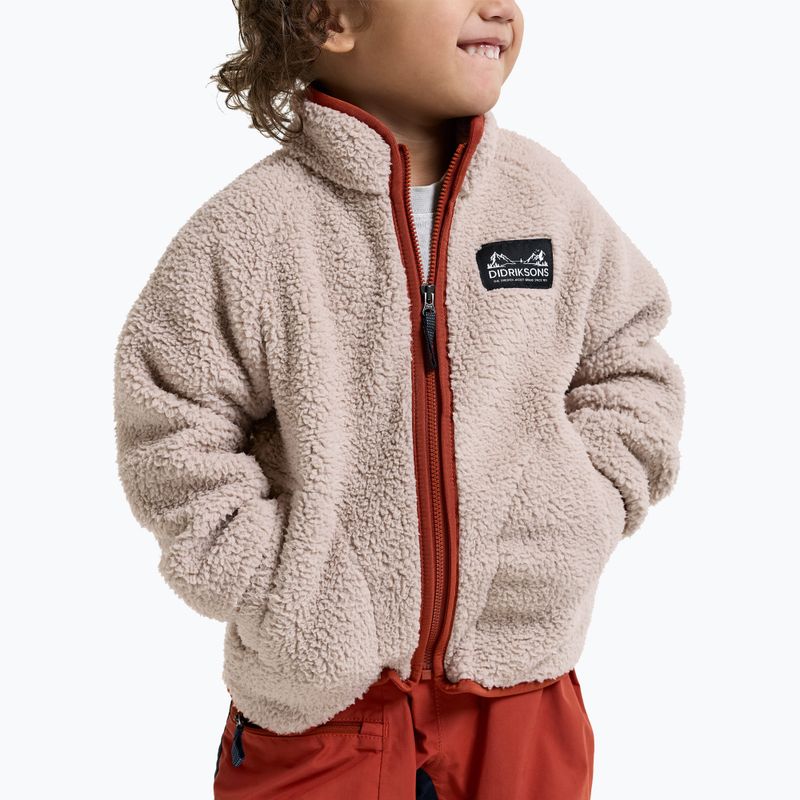Bluză fleece pentru copii Didriksons Gibbsc 2 Fz beach beige/rust 8