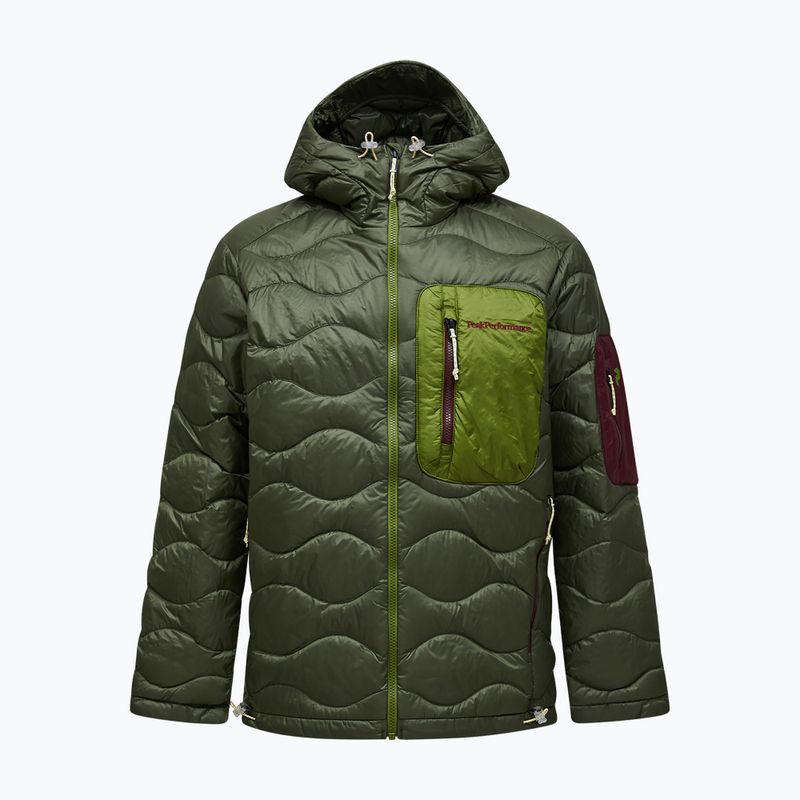 Geacă cu puf pentru bărbați Peak Performance Helium Utility Down Hood Pine Needle/Mosswood 6