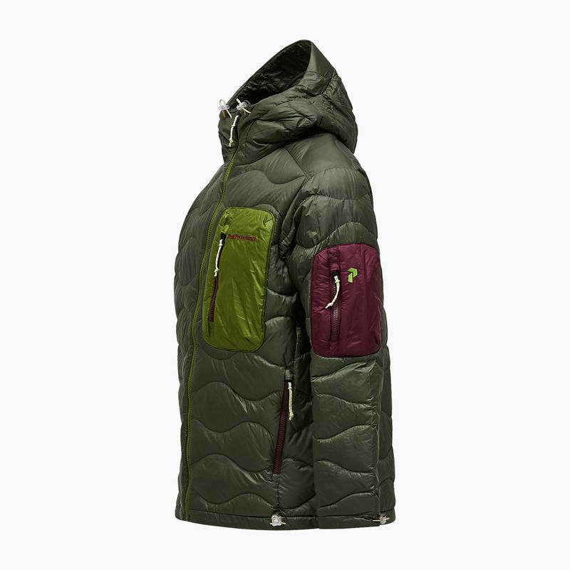 Geacă cu puf pentru bărbați Peak Performance Helium Utility Down Hood Pine Needle/Mosswood 8