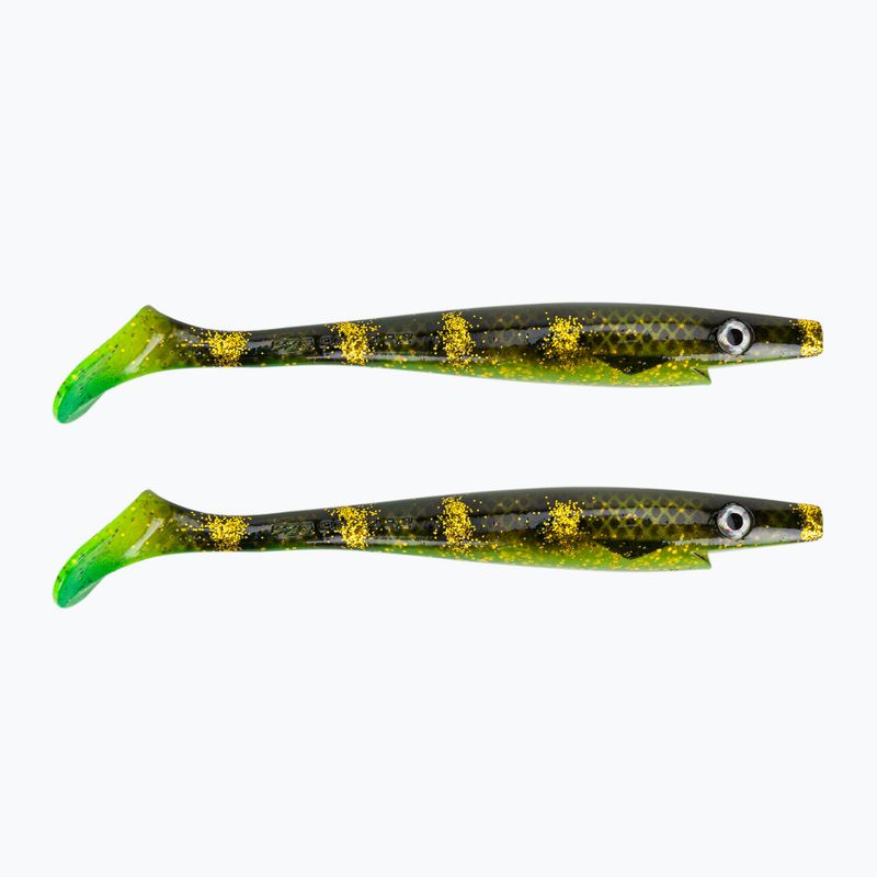 Strike Pro Pig Shad Jr momeală de cauciuc 2 buc negru/verde TEV-SP172C-134