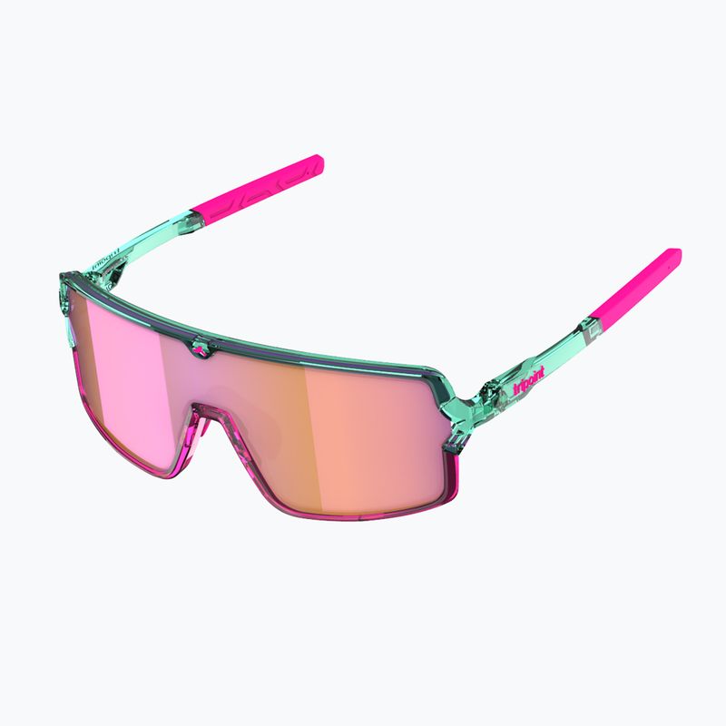 Ochelari de soare Tripoint 008 Lake Prespa Small X crystal neon turquoise/brown/pink multi 3