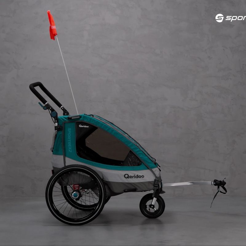 Remorcă dublă pentru biciclete Qeridoo Sportrex2 albastru Q-SR2-21-P 9