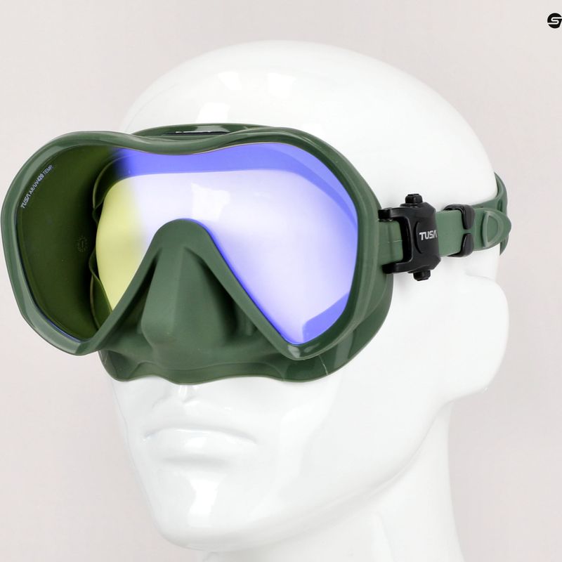 Mască de scufundări Tusa Zeense Pro verde-albastru M1010S 8