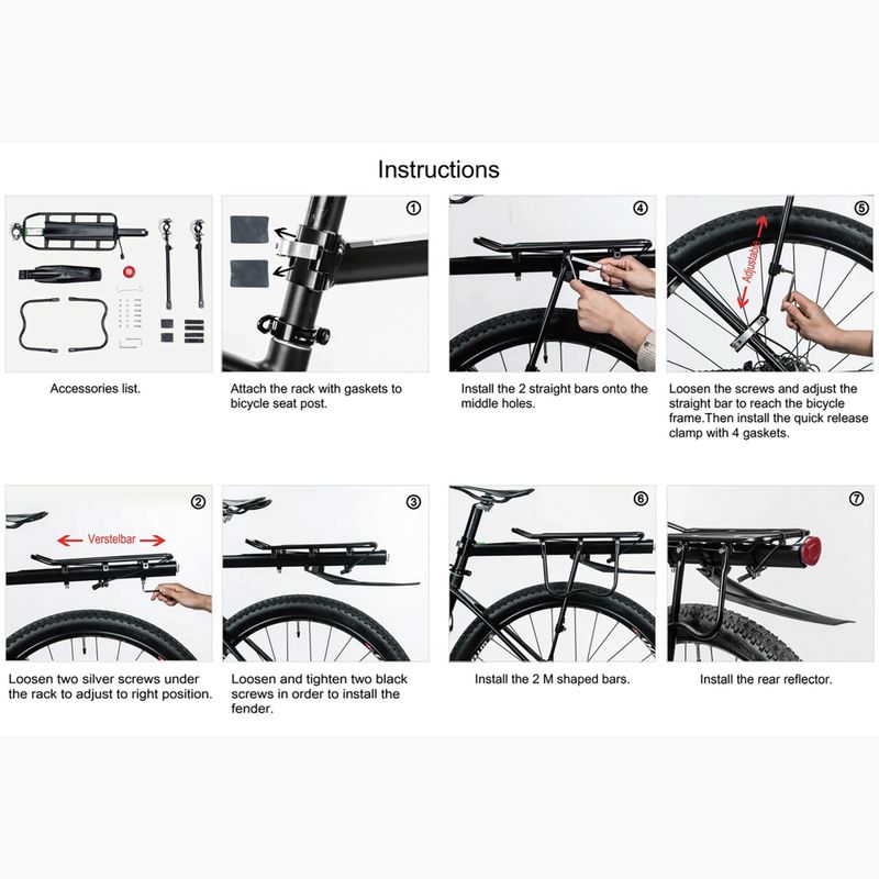 Portbagaj pentru bicicletă Rockbros 33210004001 Bike Rear Rack black 3