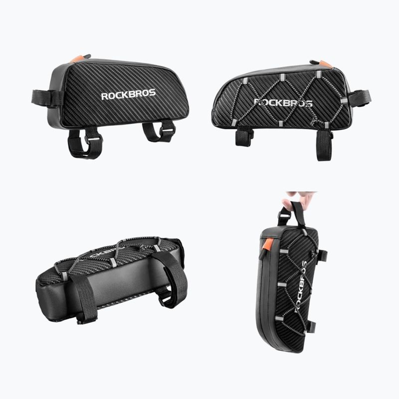 Geantă de bicicletă pentru cadru Rockbros 039BK Bike Tube Bag 1 l black 2