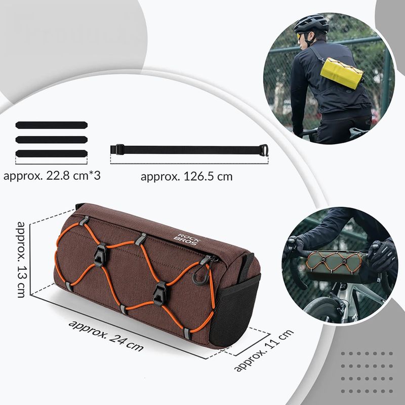 Geantă de bicicletă pentru ghidon Rockbros 30110054 Bike Front Bag 2,2 l brown 6
