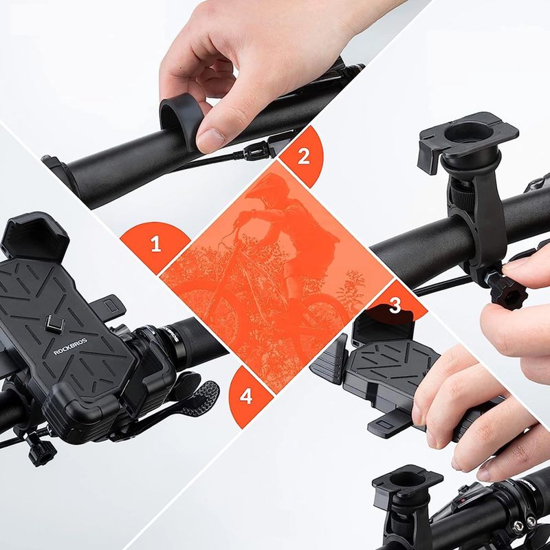 Suport de telefon pentru bicicletă Rockbros 25210030001 Phone Holder black 2