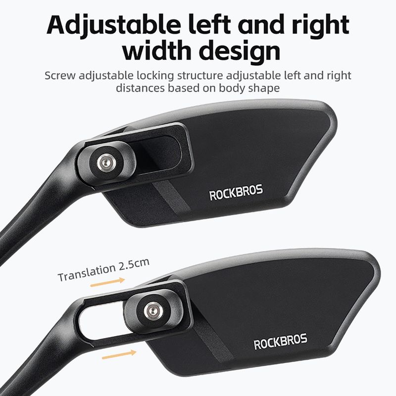 Oglindă de bicicletă Rockbros 26210007001 Mirror 1 pcs Left black 3