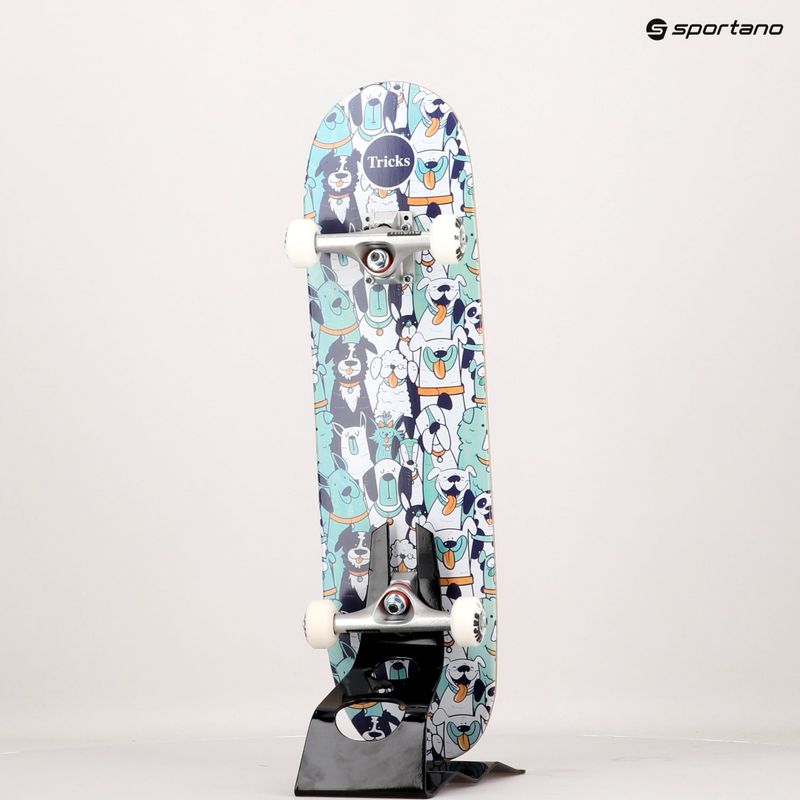 Skateboard clasic Tricks Dogs Complet verde și alb TRCO0022A001 8